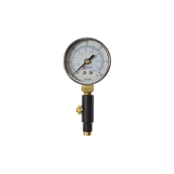Dial Pressure Gauge w/Straight Chuck 0-60 PSI